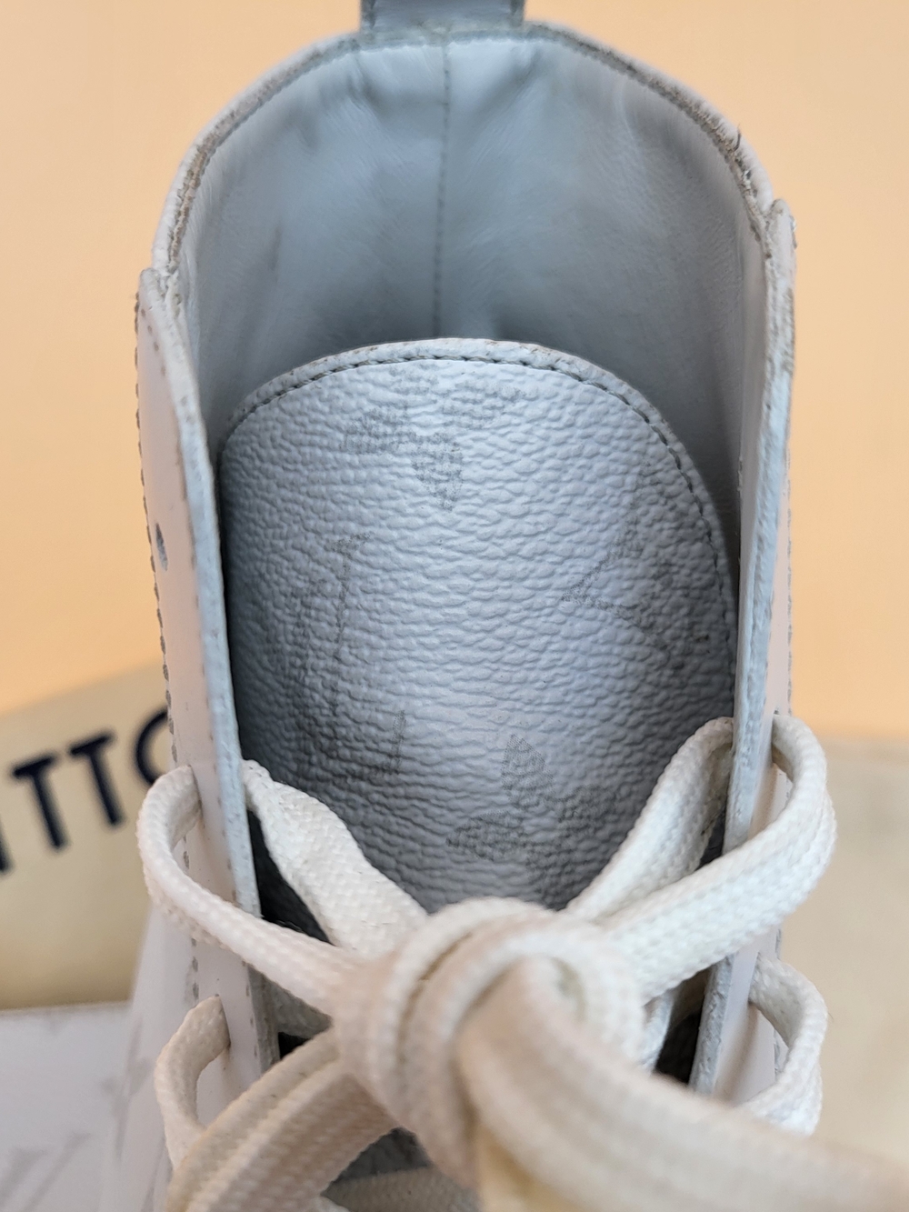 Louis Vuitton Match Up Sneaker Gray LV Monogram Leather, Authentic!! - Picture 6 of 16